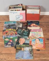 Two boxes of records. Includes Bay City Rollers, Showaddy Waddy, Roy Orbison, Bing Crosby, The