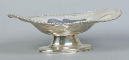 A George VI silver pedestal dish. Assayed Sheffield 1937 by Emile Viner. Height 9cm, Width 27cm.