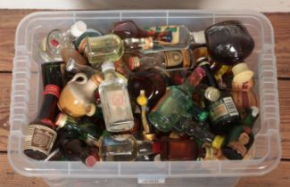 A large collection of alcohol miniatures.