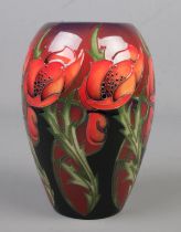 A very rare Moorcroft pottery vase decorated in the Talwin Flambe pattern. Date cypher for 2016.