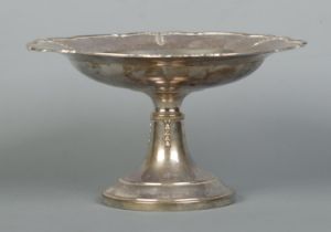 A George V silver tazza with gadrooned rim. Assayed Birmingham 1923 by Docker & Burn Ltd. Height