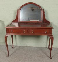 A mahogany dressing table with cabriole legs Hx134cm Wx113cm Dx56cm