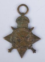 A First World War 1914-15 star awarded to Gunner WS Ashton, Royal Field Artillery, 66440.