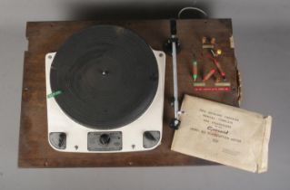 A Garrard Model 301 transcription motor turntable with original instruction manual.