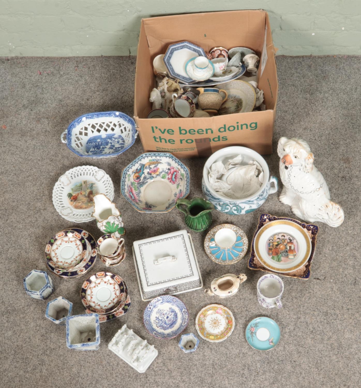 A large quantity of ceramics including Salisbury Mona pattern part tea set, various tea cups and - Image 2 of 2