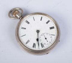 An Edwardian silver pocket watch. Assayed Birmingham 1902 by Errington Watch Company. Does not wind.