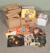 A large quantity of LP records and singles including James Brown, Sly & The Family Stone, Simon