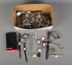 A box of assorted wristwatches to include Lorus, Seiko, Citizen, Citron, etc.