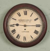 A Camerer Cuss & Co mahogany wall clock with fusee movement. No pendulum.