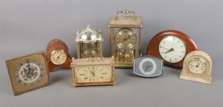 A collection of assorted clocks to include Metamec, Slava, Aynsley, Enfield, etc.