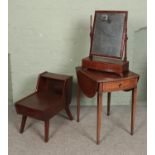 A G Plan E Gomme telephone table together with mahogany pembroke table and mahogany dressing table