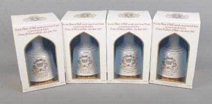 Four boxed and sealed Bell's Whisky bell decanters commemorating the Birth of Prince William of