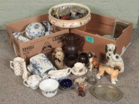 A large quantity of mixed collectables including Booths and other blue and white ceramics, Crown