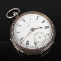 A silver open face pocket watch by J.G.Graves "The Express English Lever" assayed Chester 1901.