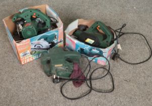 Three Pro User electric power tools. Includes Power Planer, Belt Sander and Circular Saw.