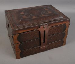 A rare early 20th Century Art Nouveau Champions Davies & Co copper Lozenges box of metamorphic
