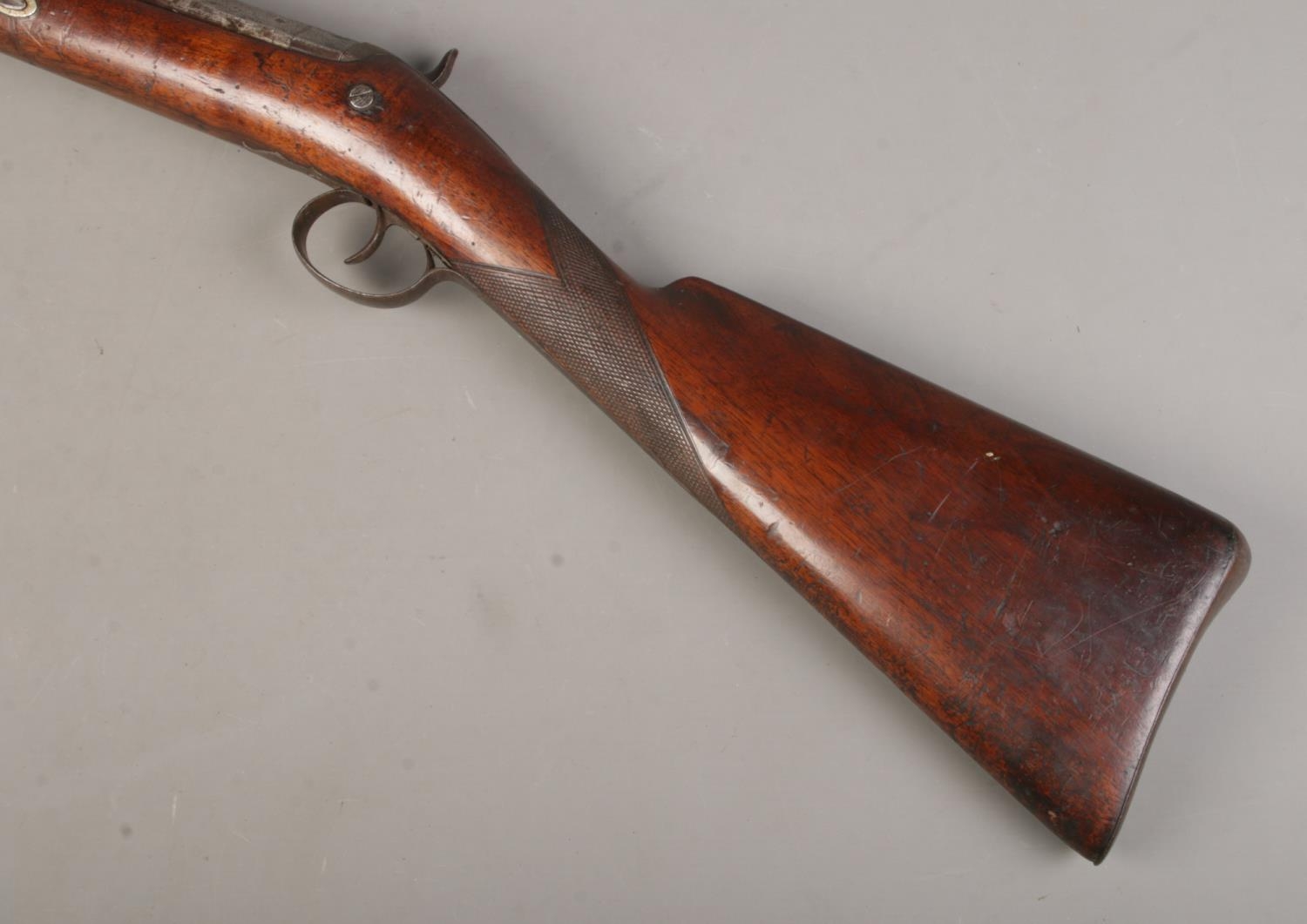 A Nineteenth Century 7 bore percussion cap 'Goose Gun' rifle. Stamped with cross sword mark to - Bild 3 aus 5