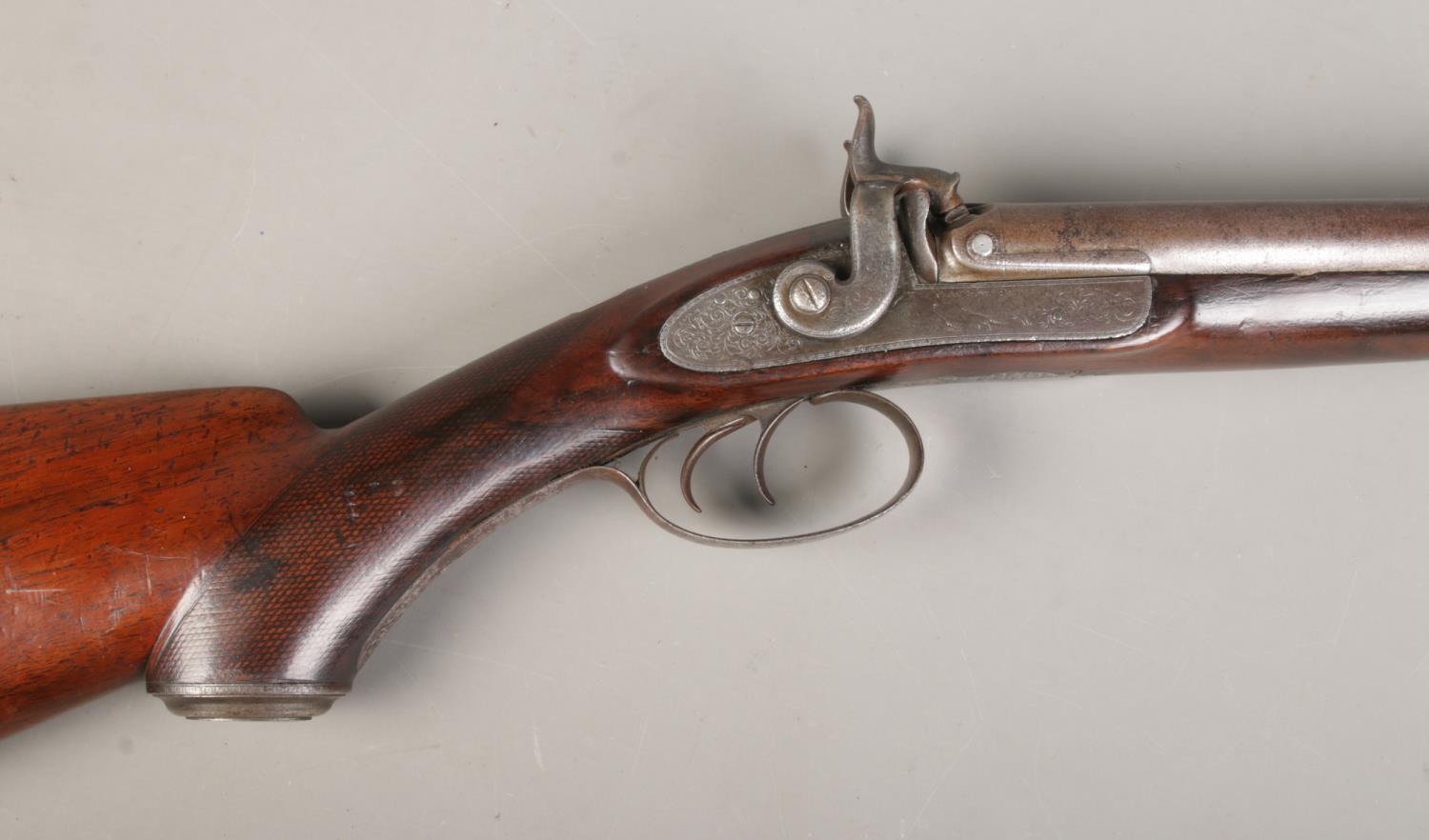 A 19th Century George and John Deane side by side percussion shotgun. Muzzle loading. With thirty - Bild 5 aus 8