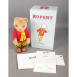 A boxed limited edition Steiff Rupert Bear 653599 with certificate of authenticity. No. 285/1973.