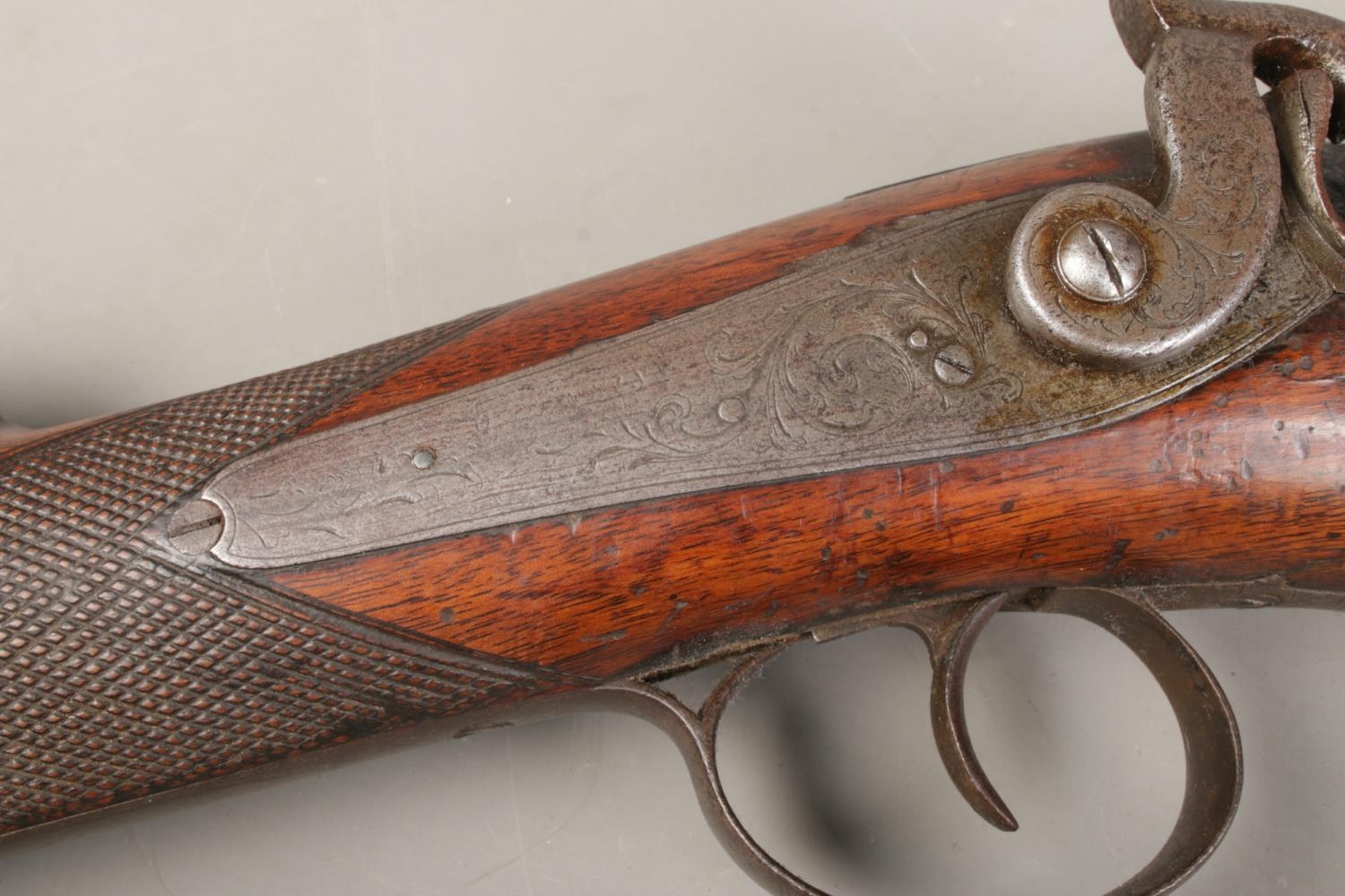 A Nineteenth Century 7 bore percussion cap 'Goose Gun' rifle. Stamped with cross sword mark to - Bild 4 aus 5