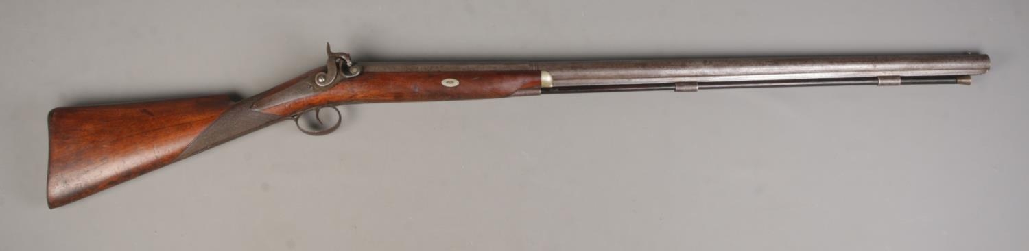 A Nineteenth Century 7 bore percussion cap 'Goose Gun' rifle. Stamped with cross sword mark to - Bild 2 aus 5