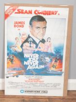 A Warner Home Video promotional film poster for James Bond Never Say Never Again. Starring Sean