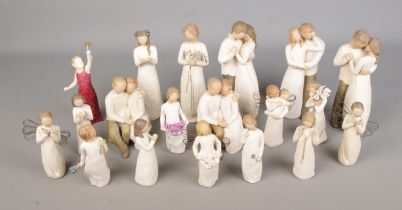 A good collection of Demdaco Willow Tree figures to include Promise, Angel of Christmas Spirit,