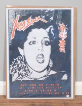 A promotional poster for Xray Spex, I Am A Cliche. Later print. 59cm x 44cm. Low quality print.