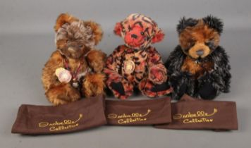 Three small Charlie Bears teddy bears to include Chris Tingle (CB631227), Harris (CB194516) and