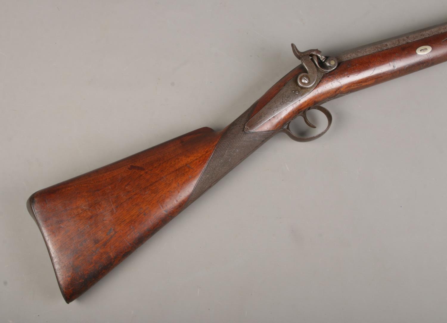 A Nineteenth Century 7 bore percussion cap 'Goose Gun' rifle. Stamped with cross sword mark to - Bild 5 aus 5