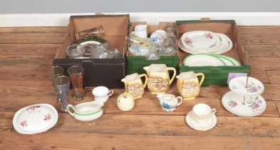 Three boxes of miscellaneous to include Royal Doulton Diana, L&Sons jugs, Royal Albert Val D'Or,