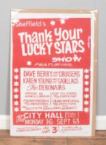 A Sheffield City Hall promotional poster for Thank Your Lucky Stars Show, featuring Dave Berry,