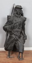 A large life size fibreglass statue of a military soldier, possible ex museum piece.