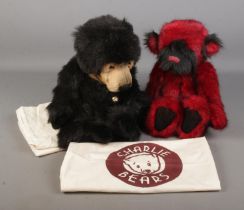 Two Charlie Bears teddy bears with dust bags named Clancy (CB1615080) designed by Heather Lyell