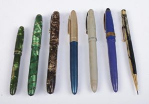 A collection of vintage fountain pens and propelling pencils. To include Conway Stewart '85', '28'