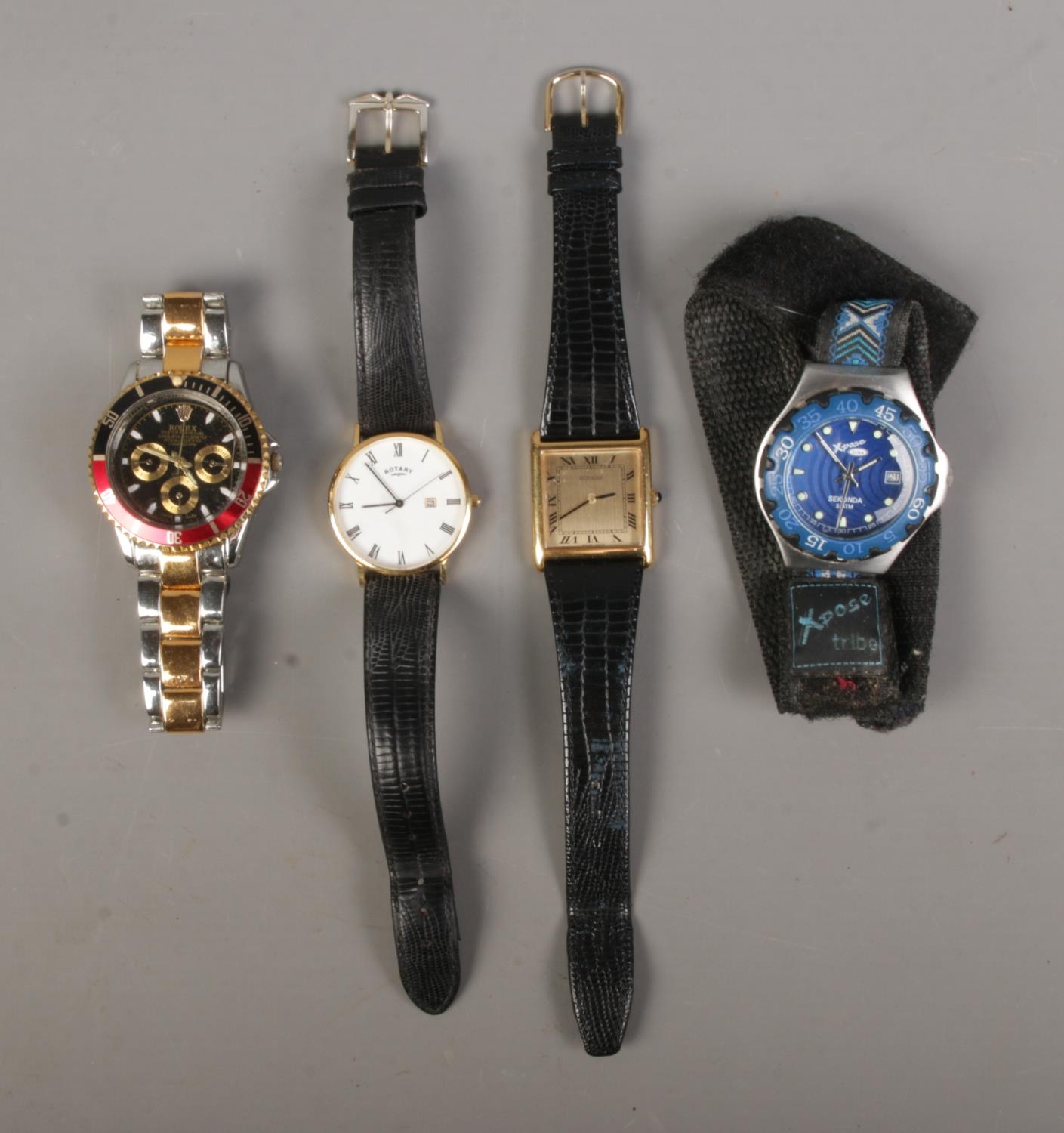 A small collection of wristwatches to include two Rotary examples and Xpose Tribe.