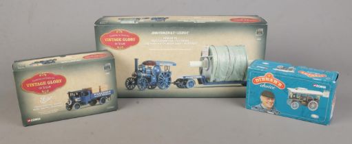 Three boxed Corgi diecast vehicles to include Dibnah's Choice Garrett 4CD Showman's Tractor,