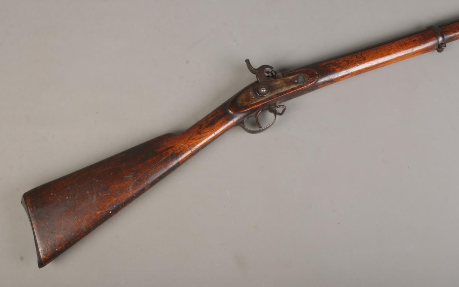 A lightweight sporting percussion cap rifle, bearing Belgian proof marks to the base of barrel ( - Bild 2 aus 5