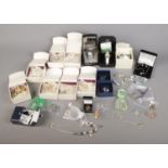 A good collection of boxed costume jewellery to include Christin Lars wristwatch, Swarovski