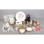 A box of assorted collectables to include Tudor Mint figures, Little Nook Village by The Leonardo