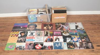 Two boxes of assorted singles and LP records, to include Soft Cell, King, Jennifer Rush, The