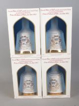 Four boxed and sealed Bell's Whisky bell decanters commemorating the Birth of Prince William of