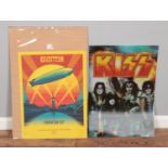 Led Zeppelin: Celebration Day (2012) promotional poster along with lenticular Kiss poster.