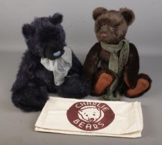 Two Charlie Bears teddy bears to include Hugo (CB131316) and Corbin (CB104571B). Both with dust