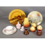 A collection of ceramics to include Royal Doulton figures, Carlton Ware pear part tea service, Royal