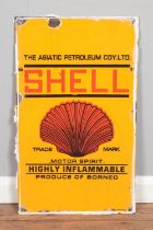 A shell "Highly Inflammable" enamel sign 40x68cm approx