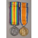 A pair of World War One medals presented to Private F Crossley, Army Ordnance Corps, 020953. British