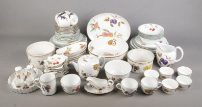 A good collection of Royal Worcester Evesham dinner wares to include ramekins, tea pot, milk jug,