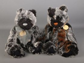 Two Charlie Bears jointed teddy bears Brooklyn (CB104731) and Griffin (CB104730).