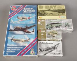 A boxed AirFix Battle of Britain 50th Anniversary Memorial Flight set along with collection of boxed